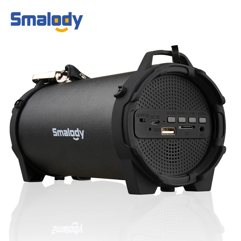 Smalody Outdoor Portable Bluetooth Speaker Boombox with Carrying Strap - SL-10 - Black