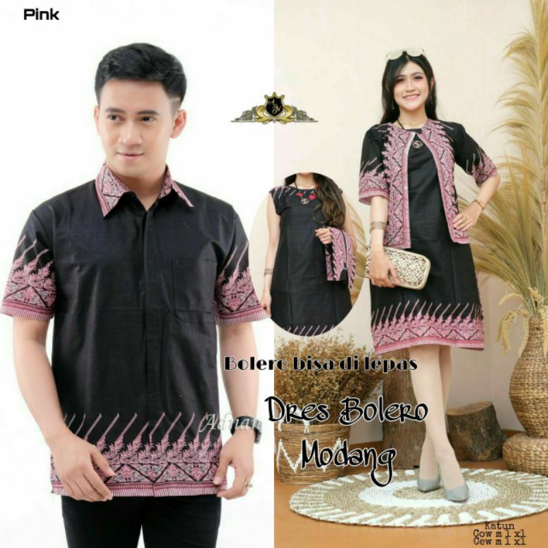 GROSIR BATIK COUPLE CP DRESS BOLERO MELIA