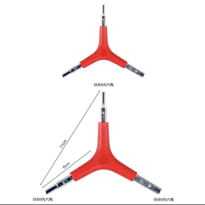 Kunci Pas Sepeda 3 Way Hex Spanner Repair Tools Teraysun YH-01