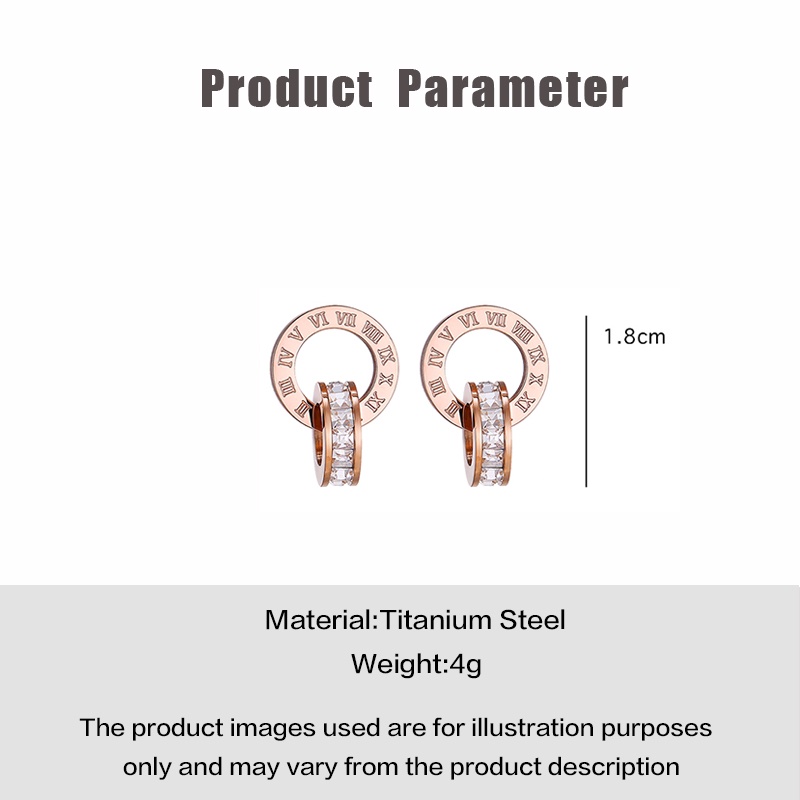 Anting Bahan Titanium Steel Warna Rose Gold Gaya Korea Untuk Wanita