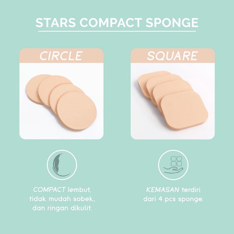 Glamfix Stars Compact Sponge | Spons bedak | Spon bedak tabur | Spons bedak padat