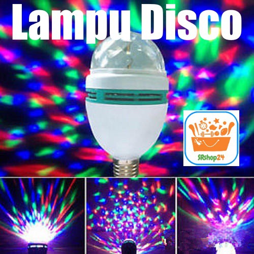 SRS (COD YES) Lampu / Lamp Disco / Disko / Pesta /Party LED Full Color Rotating / Berputar Mini