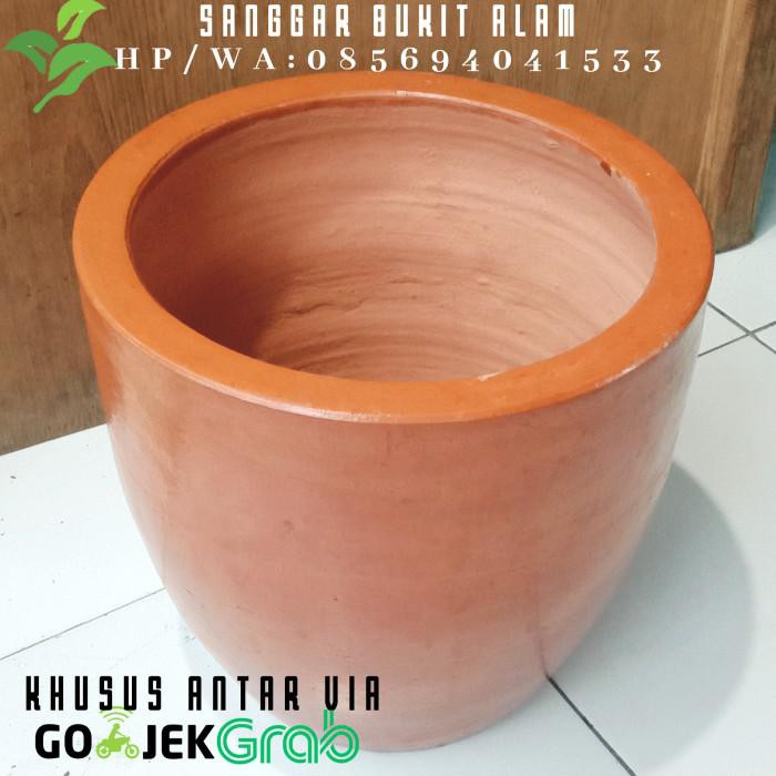 pot gerabah/pot tanah liat/pot bunga diameter 30 cm - Cokelat