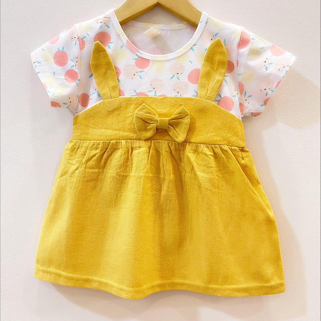 SIMPLE MEOW / LUCKY CAT / PEACHY / PRINCESS SWAN SLEEPING BEAUTY  DRESS Baju Dress Bunga Bandana Sepatu Pergi Lucu Fashion Anak Bayi Perempuan Cewek Import-custard PEACHY