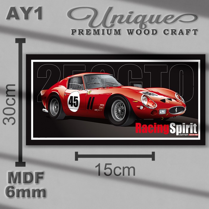 UNIQUE Wallpaper Kayu Hiasan Dinding Mobil Ferrari 250 GTO 1962