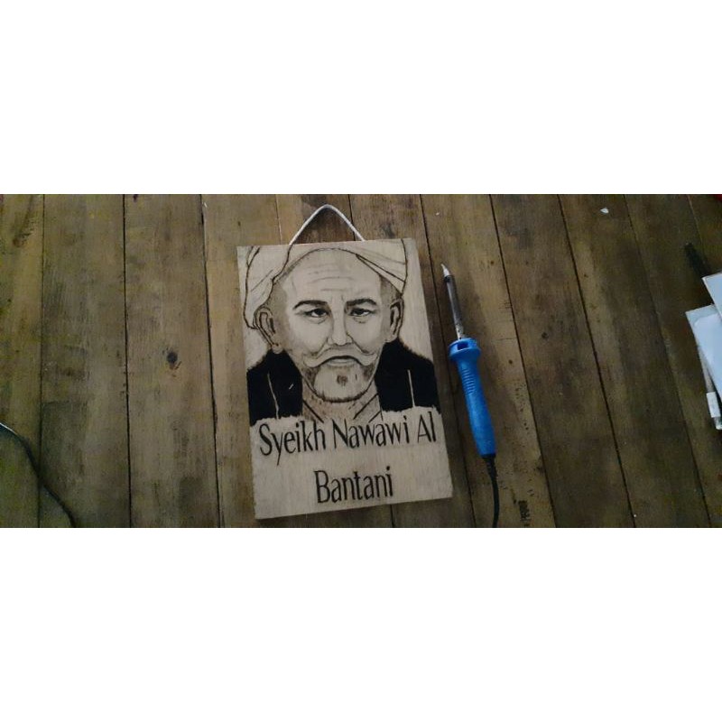 Lukisan wajah kayu, lukisan Bakar Pyrography