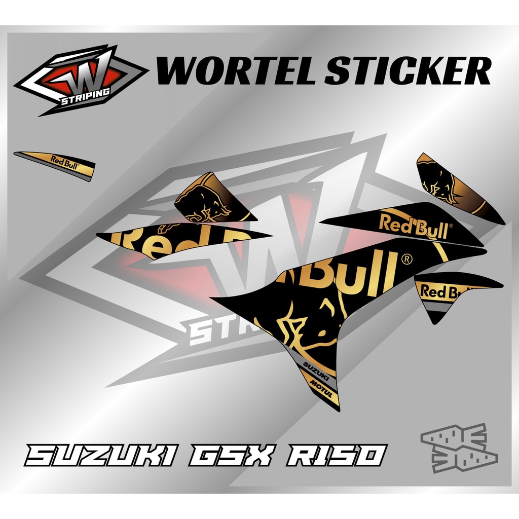 Striping Hologram GSX R 150-Stiker Lis Decal Motor GSX R 150 RedBull