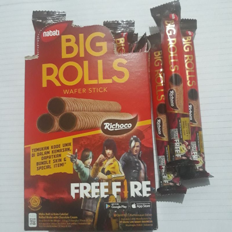 

Nabati BIG ROLLS Richoco 14g x 20pcs wafer rolls nabati enak nabati BIG ROLLS FREE FIRE isi 20pcs in pack /yapsnack001