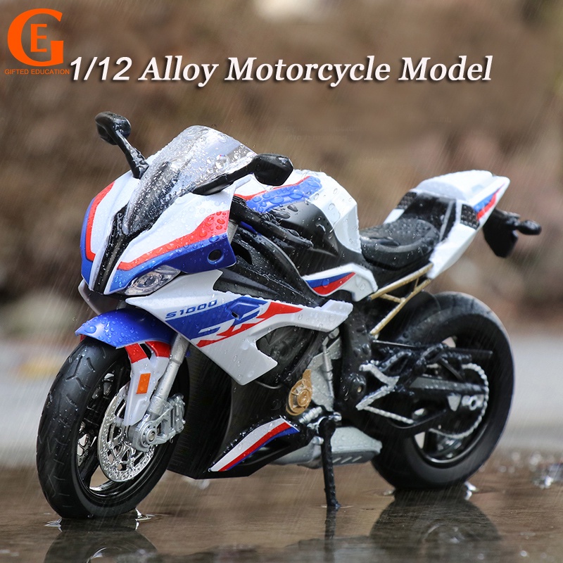 Miniatur Diecast Motor KALWASAKI H2R BMW S1000RR Skala 1 / 12 Bahan Alloy Untuk Koleksi