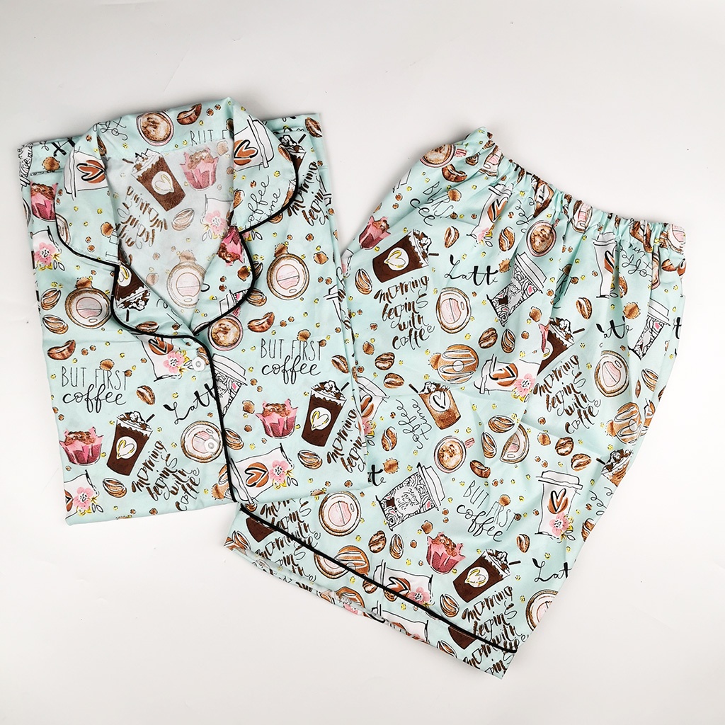 Setelan Piyama Dewasa Celana Pendek Lengan Pendek Hotpant All Size-HPL JCO TOSCA