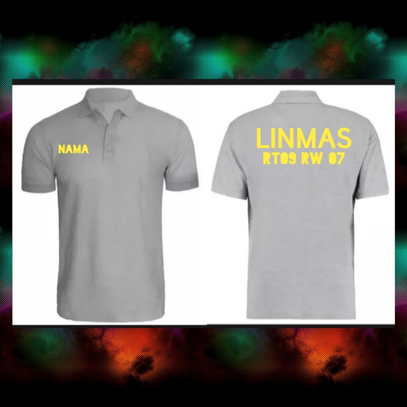 Kaos kerah linmas bordir kaos lakos bordir linmas