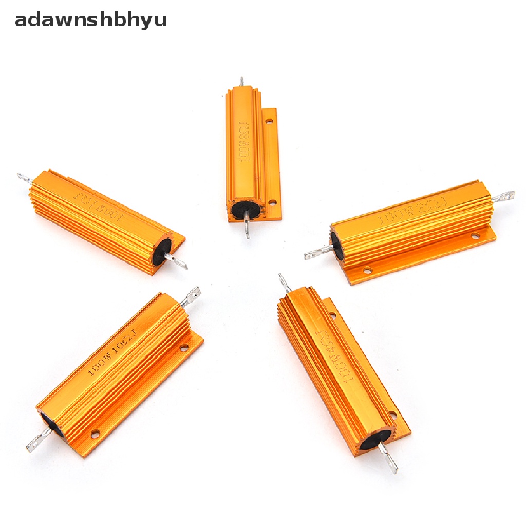 Adawnshbhyu  1/2 /4 /8 /10 Ohm 100W Watt Shell Power Aluminium Bertempat Case Wirewound Resistor Baru