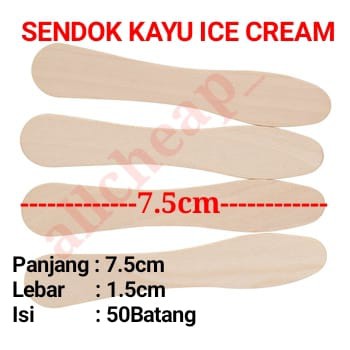 ISI 50pcs SENDOK GAGANG KAYU ES KRIM SPOON ICE CREAM KAYU ES CRIM