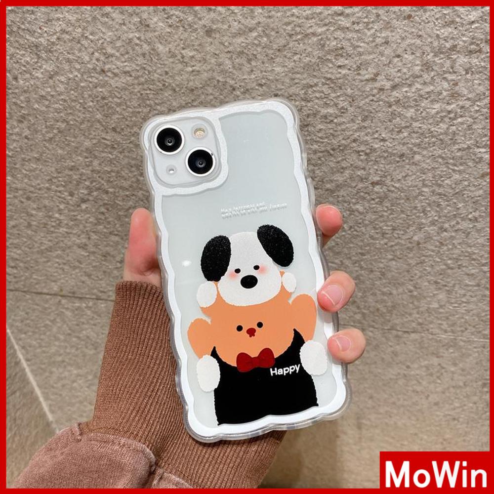 iPhone Case Silicone Soft Case Clear Case Wave Non-Slip Shockproof Camera Cover Protection Puppy Cute Compatible For iPhone 13 Pro Max iPhone 12 Pro Max iPhone 11 iPhone7 Plus