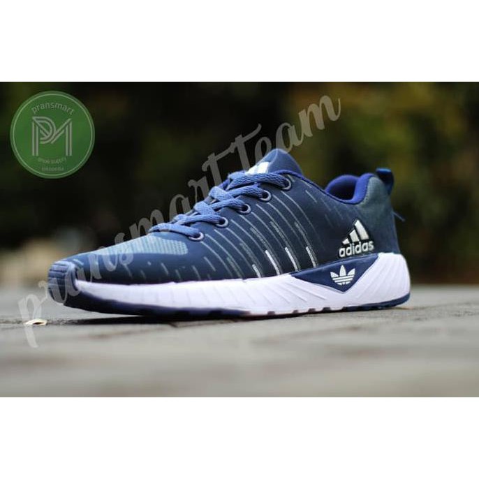 Sepatu Running Pria Snekaers Olahraga Adidas Neo Zoom Navy White