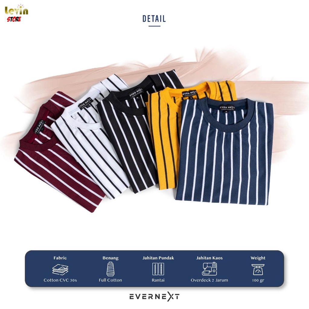 Kaos Baju Garis Belang Vertikal Stripe Salur Pria Distro Pria Cowo Cowok Keren Kekinian Terbaru