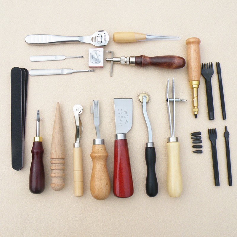 Grab Medan Peralatan Seni DIY Kulit 18 in 1 Leather Craft Stitching Sewing Tool Set Junetree WA