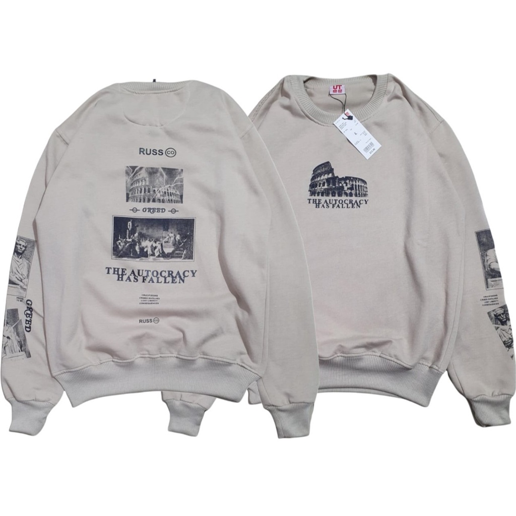 Sweater Crewneck Russ Sweater Crewneck Autocracy Cream / sweater russ bayat di tempat