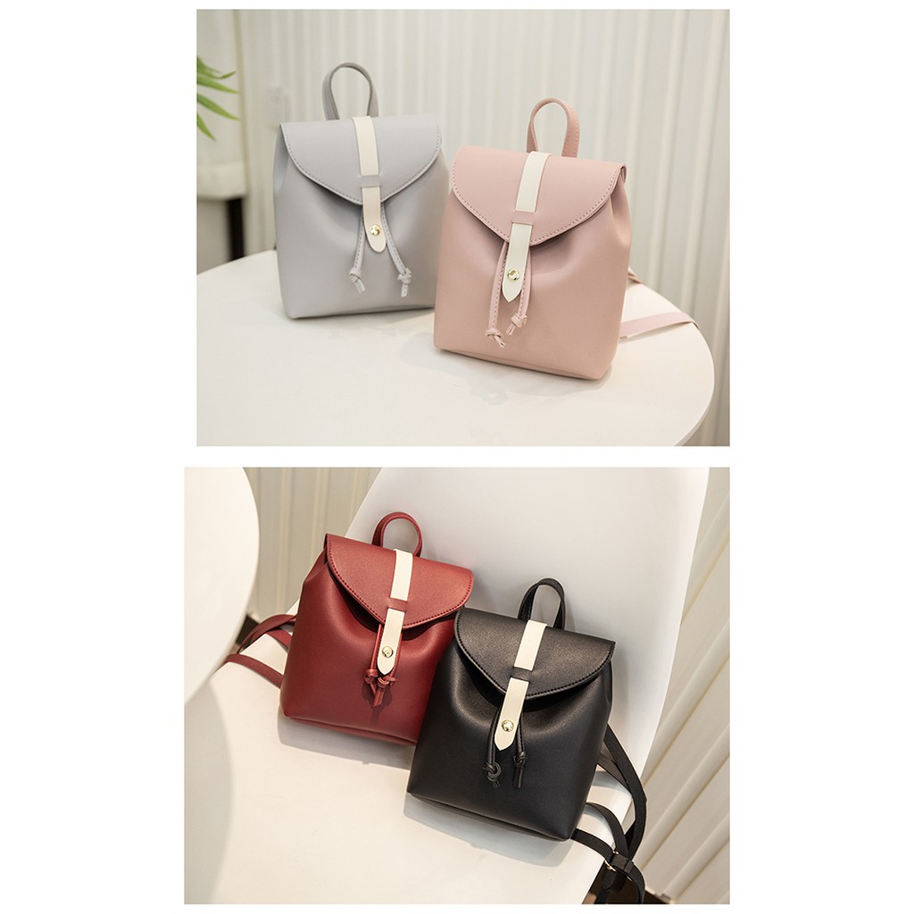 Tas Selempang Wanita Model Serut Tas Ransel Wanita Backpack Bag Kulit PU Ransel Korea Azgalery T86