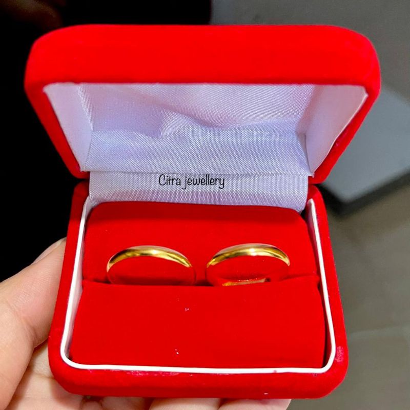 Cincin Emas Muda Couple / Tunangan / Nikah 2 Gram Perhiasan Emas