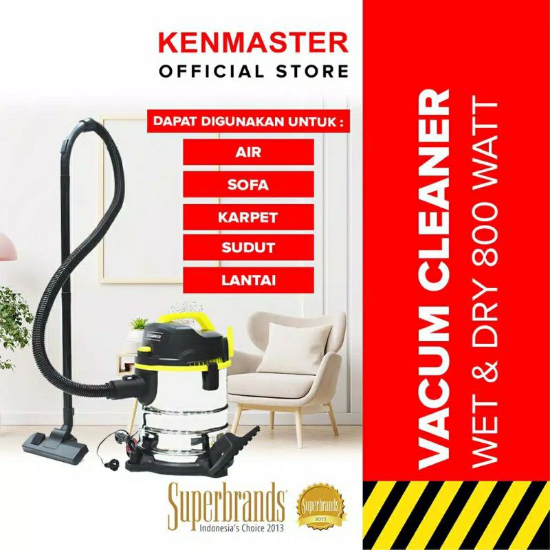 VACUM KM 935 , Vacuum Cleaner Wet &amp; Dry  ,  Penyedot Debu Basah &amp; Kering Full Stainless Tank