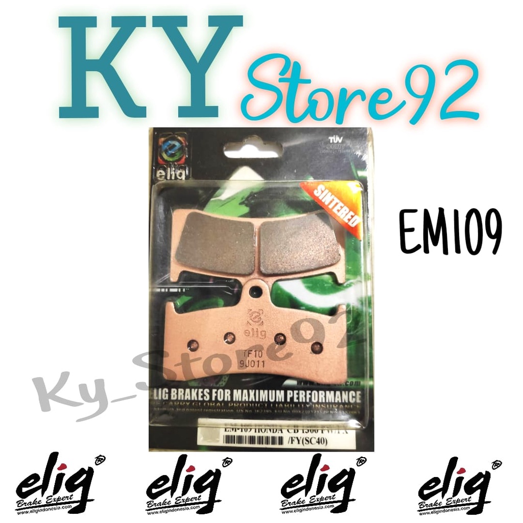ELIG Kampas Rem Depan Sinter EM109 Honda CB 1300 FW FX FY SC04 . MV Agusta All F4 750 . All F4 1000 