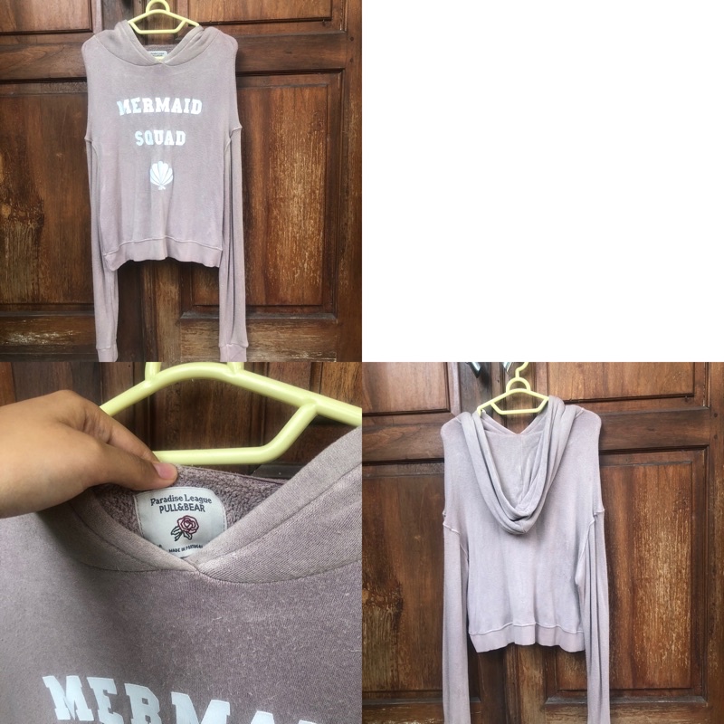 Hoodie crop pull&bear ori