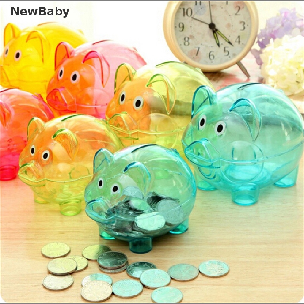 Celengan Piggy Bank Desain Babi Bahan Plastik Untuk Anak Kecil