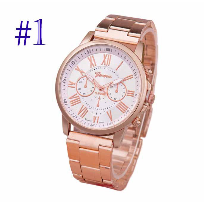 Jam Tangan Geneva ROMAWI RAINBOW Korean Style Faux Leather Wanita Cewe Watch Women Fashion Watch