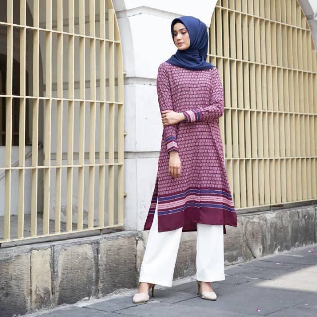 Ethnik Tunik Maroon M Heaven Lights