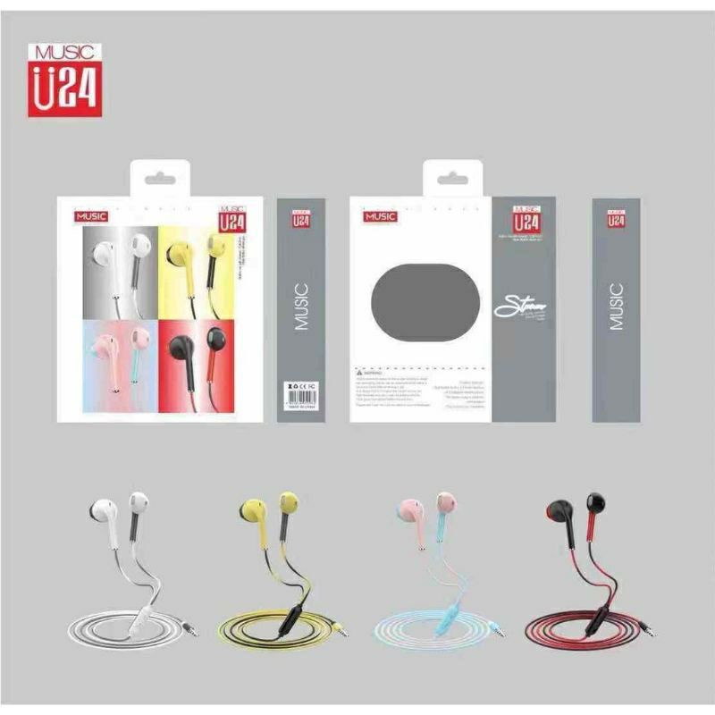 HF HEADSET/EARPHONE MACARON U24 STEREO MUSIC EXTRA SUPER MEGA BASS