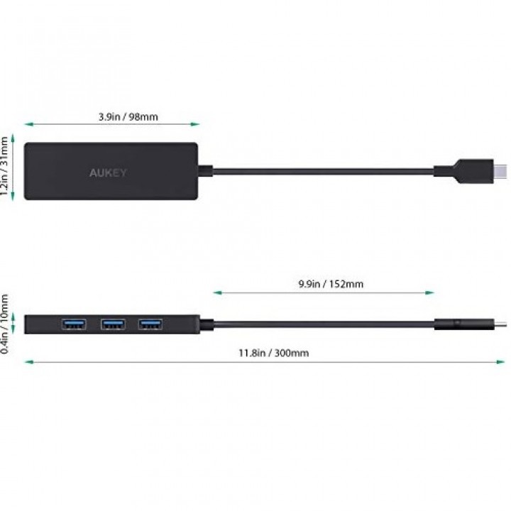 683 AUKEY CB-C64 - Unity Slim USB-C Hub Adapter To 4 USB 3.0 Ports