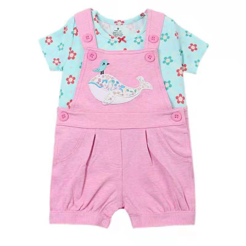 Set 2 in 1 Overall Bayi Anak Perempuan Laki Laki Jumper Rompi Anak Impor Setelan Baju Kodok Anak