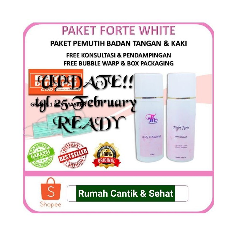 PAKET LOTION PEMUTIH  FORTE FH HB PEMUTIH LOTION SIANG MALAM FH