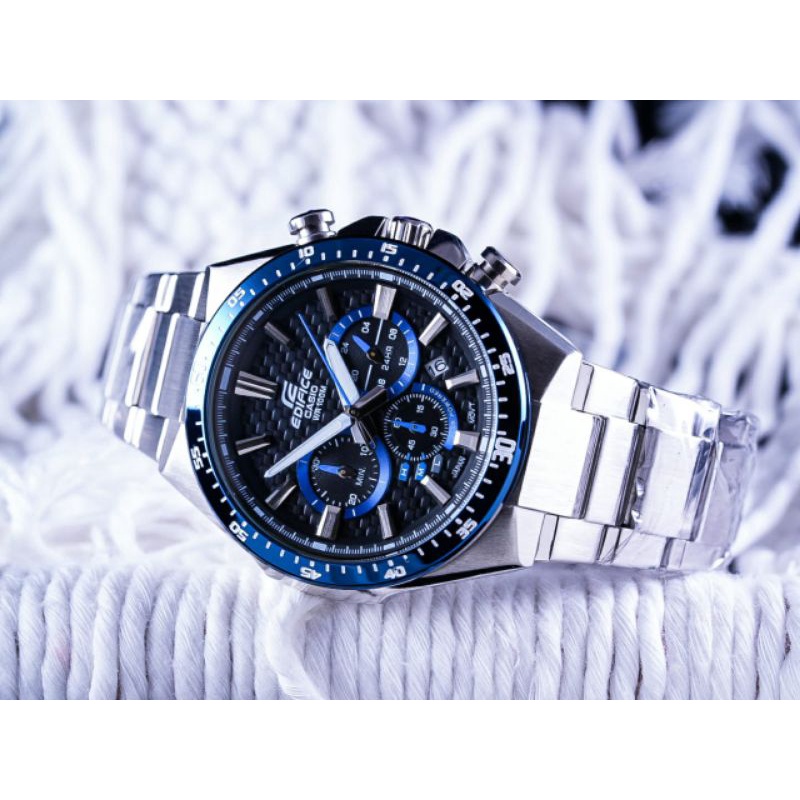 Jam Tangan Pria Merk Casio Edifice Type EQS-800 Solar Free Box