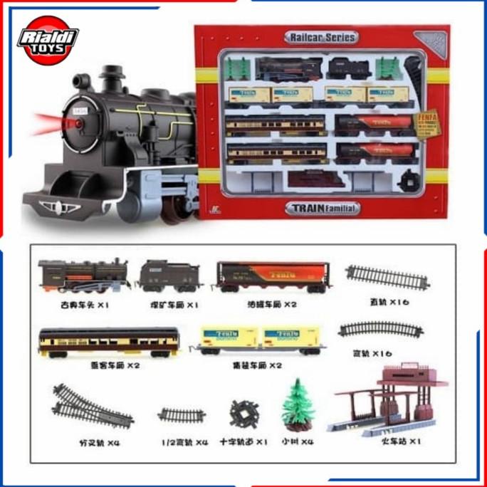 Mainan Kereta api Fenfa warna merah ukuran besar rel angka delapan