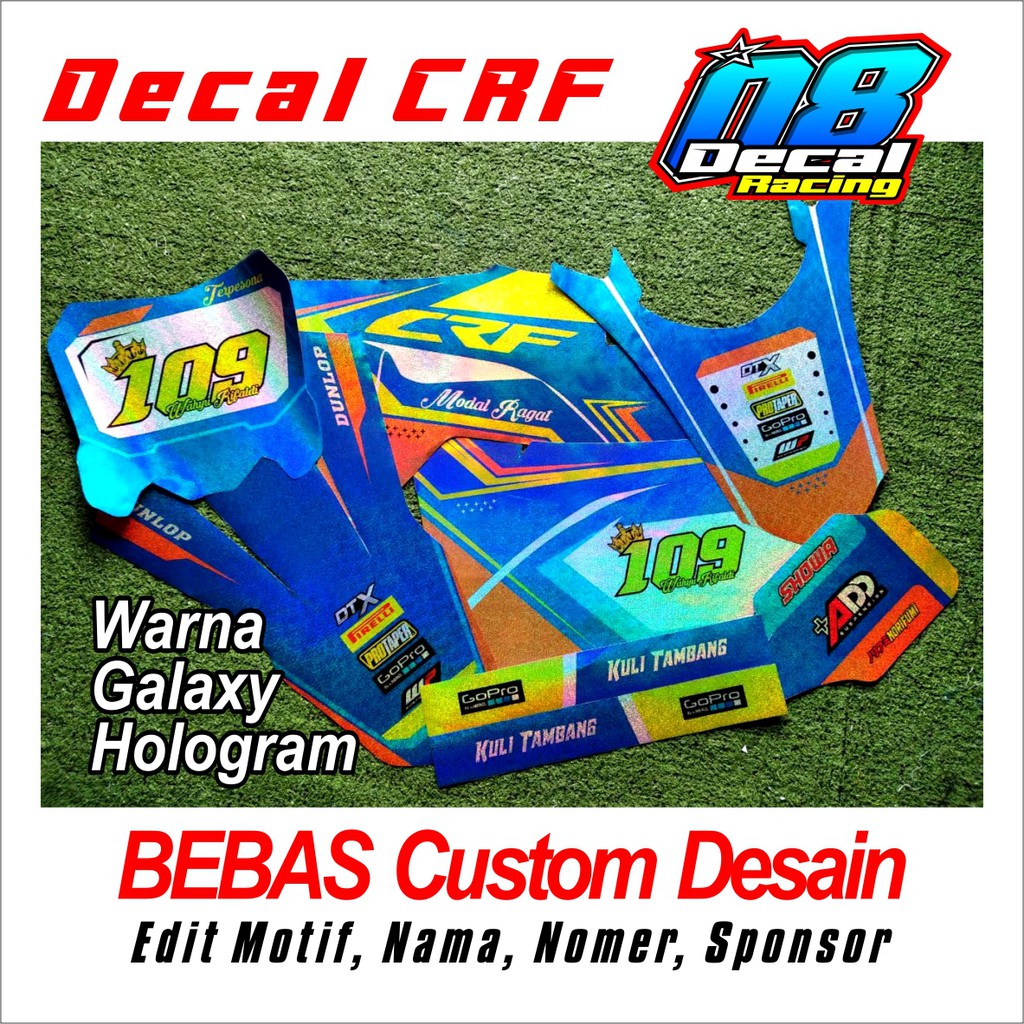 Decal GALAXY Hologram CRF 150 L Desain Custom (CRF,KLXBF,WR 155,KLX Old,KLX Gordon,YZ85) 0009