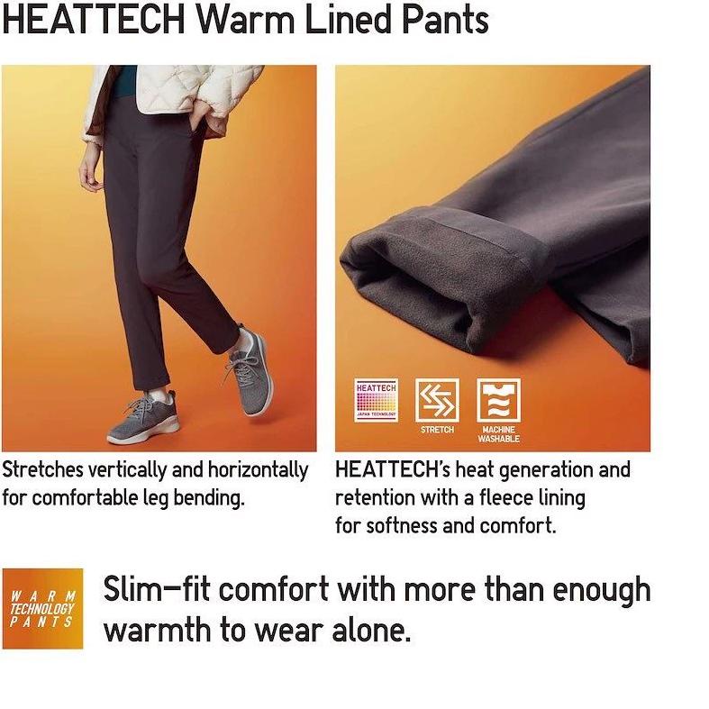 [KODE PZ9DQ] Uniqlo Heattech Warm Pants Celana Panjang Kantor Branded Tebal Japan Technology-bio war