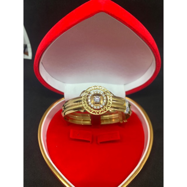 Gelang emas asli model fancy Kadar 700 Lotus gold