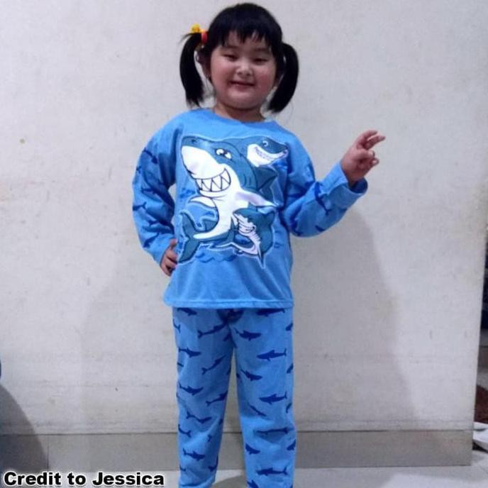 Diskon Baju Tidur Anak Shark Piyama Setelan Stelan Bayi Baby Laki Perempuan Terbaru