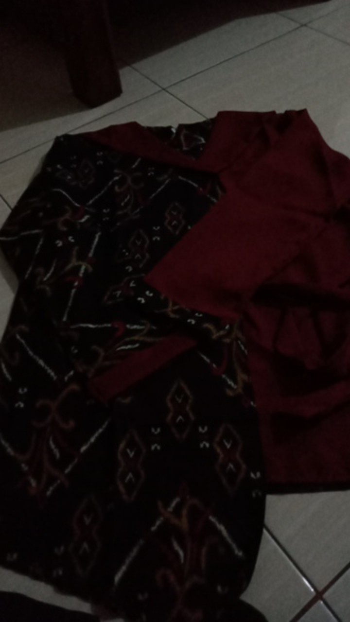 Tey-17 Batik Wanita Asj Sa Hrb026 Kenongo Kemeja Tosca Pendek