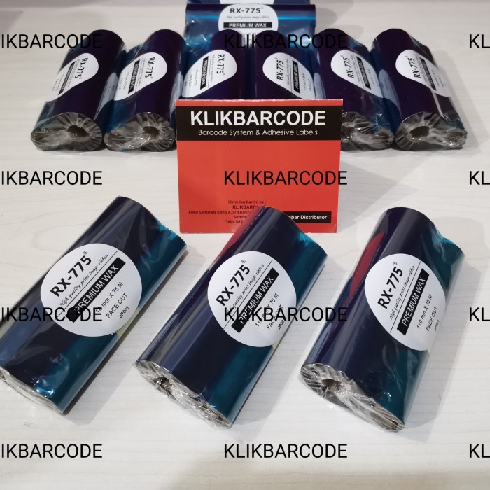 

RIBBON BARCODE PREMIUM WAX HIGH PREMIUM 110x75 mtr for BARCODE PRINTER - RX 775