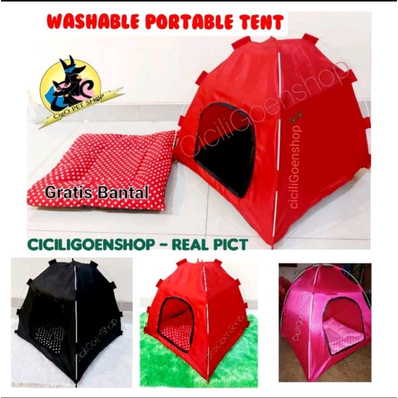 tenda kucing portabel anjing anabul portable kitten puppy viral cantik ready type polos dan motif