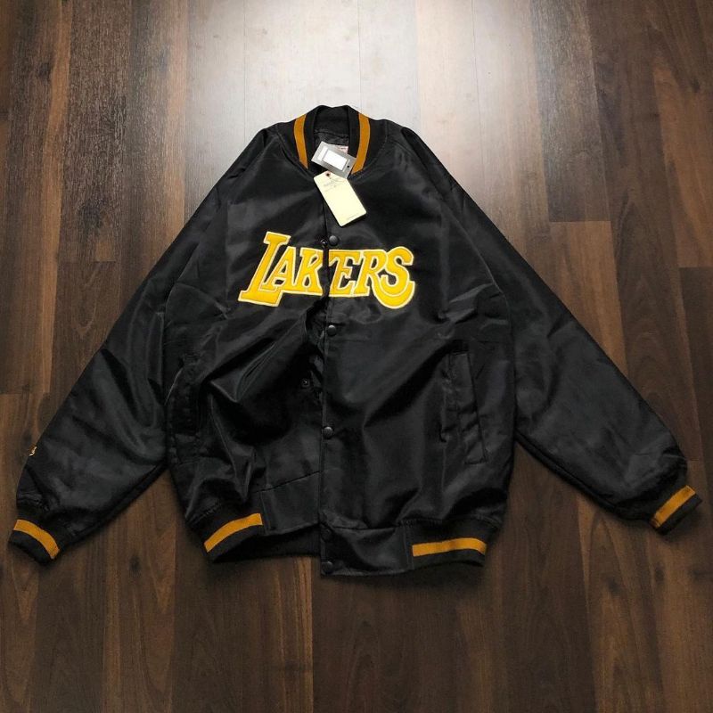 JAKET BOMBER VARSITY LAKERS HIGH QUALITY CASUAL HYPE FASHION PRIA