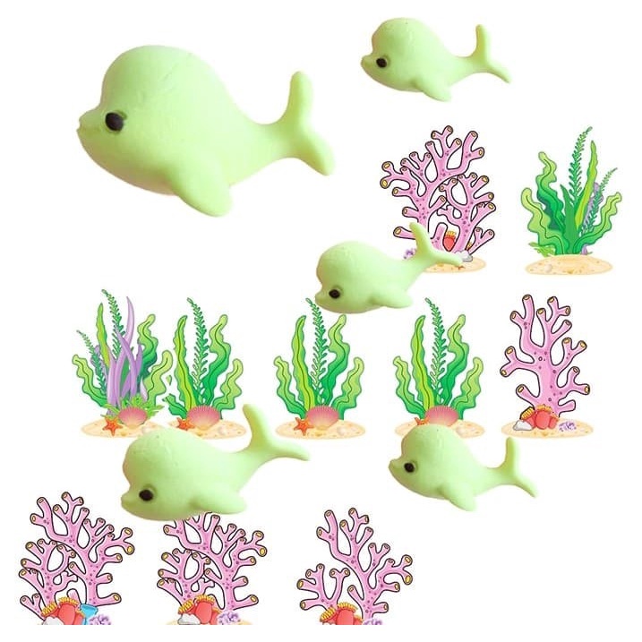 3D Silicon Mold Fondant Cake Decoration - 5 Size Whale Fish