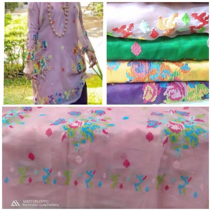 [Harga per 0.5 meter] Sutra organza motif lagosi best quality