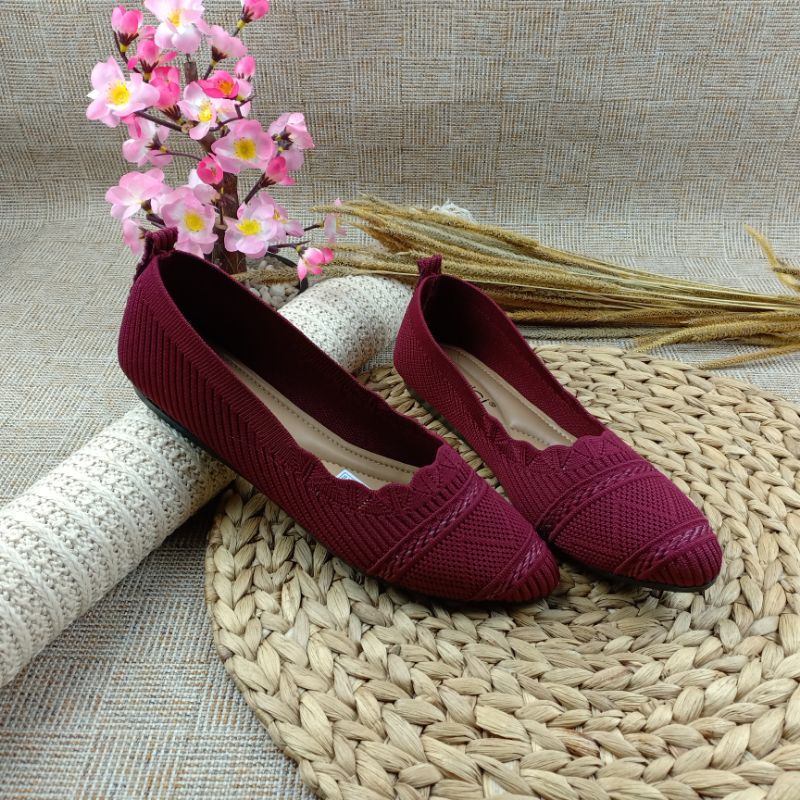 GRAVICI - Sepatu Flat Rajut Import Wanita Elegan DO-29