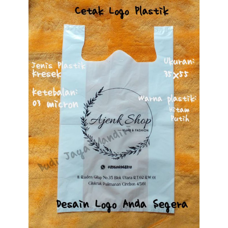 

Cetak Sablon Tas Plastik Packing Kresek Ukuran Jumbo 35 X 55 Kemasan Logo Gambar Desain Sendiri