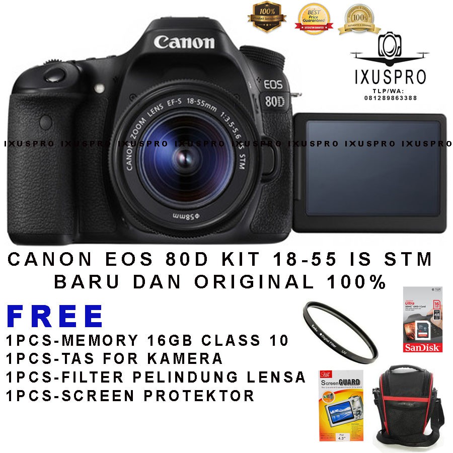 Canon Eos 80D kit 18-55 is stm / Kamera Canon Eos 80 D kit