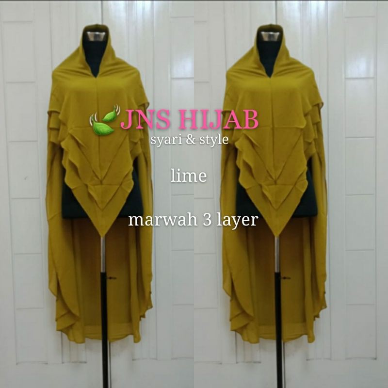 Khimar MARWAH 3 layer/khimar ceruty premium/hijab original jns hijab
